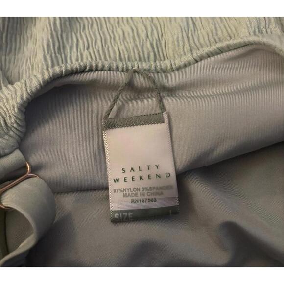 Salty Weekend Fiji Sage Green One Piece Swimsuit Size Large - Picture 9 of 11